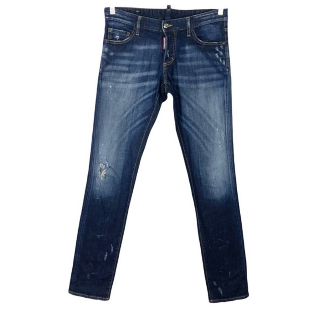 NWOT DSQUARED2 Jeans Mens IT46/W34 Navy-Dark-Wash Distressed Ripped “Cool Guy”